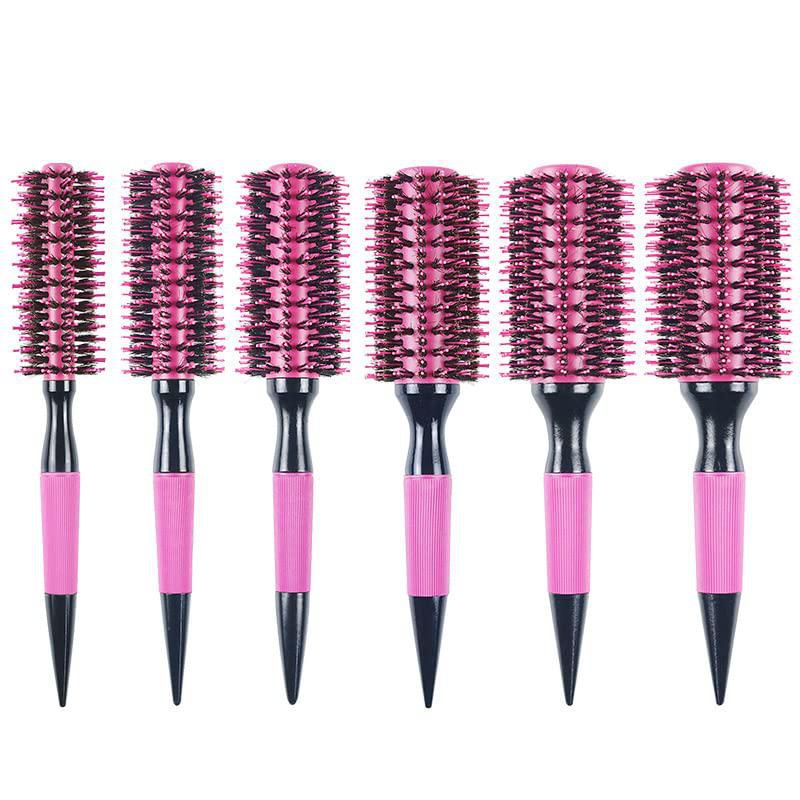 Cepillo de Pelo BeiHCain 6 piezas 14-38 mm Rosa con Cerdas de Cerdo