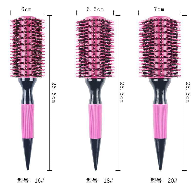 Cepillo de Pelo BeiHCain 6 piezas 14-38 mm Rosa con Cerdas de Cerdo