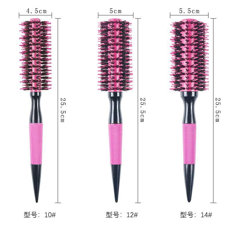 Cepillo de Pelo BeiHCain 6 piezas 14-38 mm Rosa con Cerdas de Cerdo