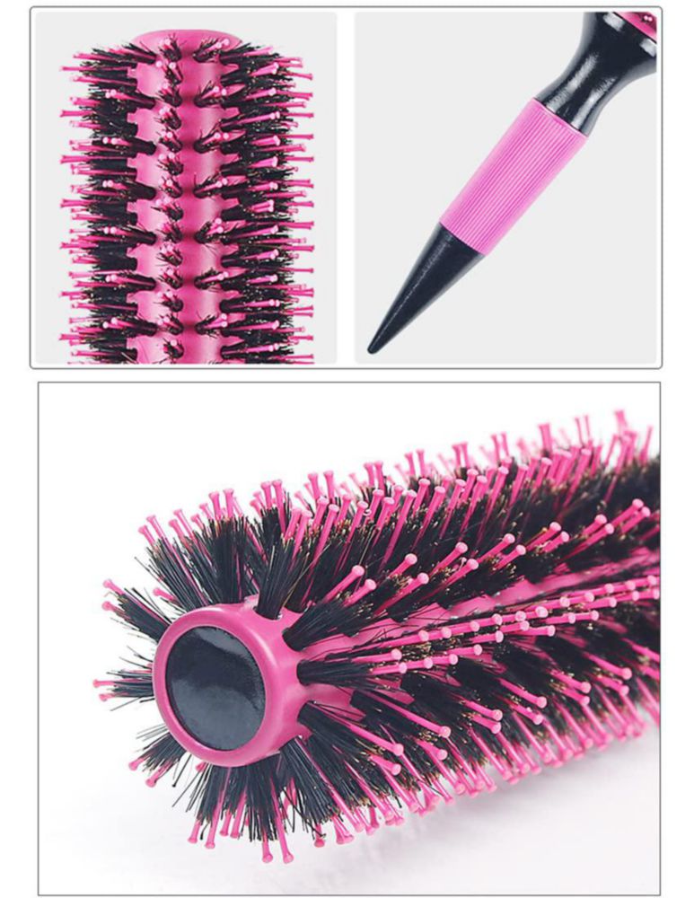 Cepillo de Pelo BeiHCain 6 piezas 14-38 mm Rosa con Cerdas de Cerdo