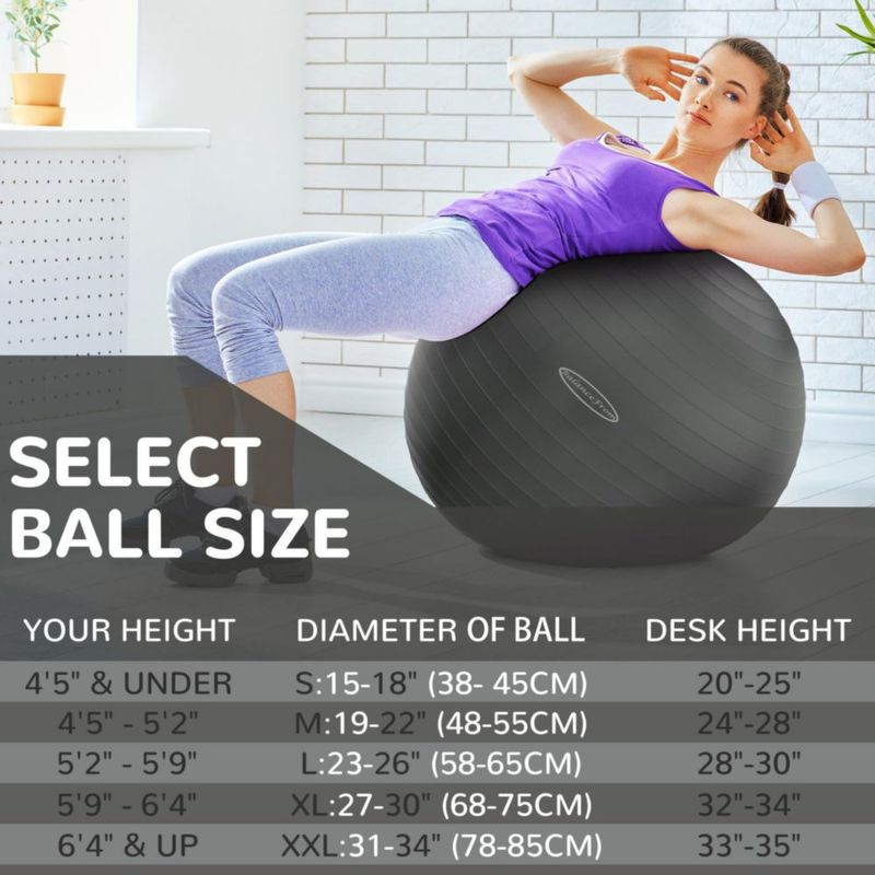 Pelota de ejercicio Fitvids XL de 76 cm antiexplosión y antideslizante