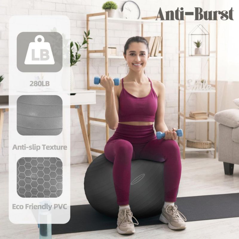 Pelota de ejercicio Fitvids XL de 76 cm antiexplosión y antideslizante