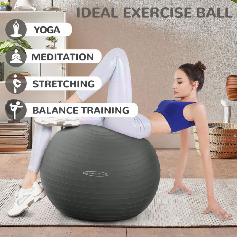 Pelota de ejercicio Fitvids XL de 76 cm antiexplosión y antideslizante