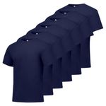 Camiseta Hanes de Algodón Navy cuello redondo pack de 6 talla XL