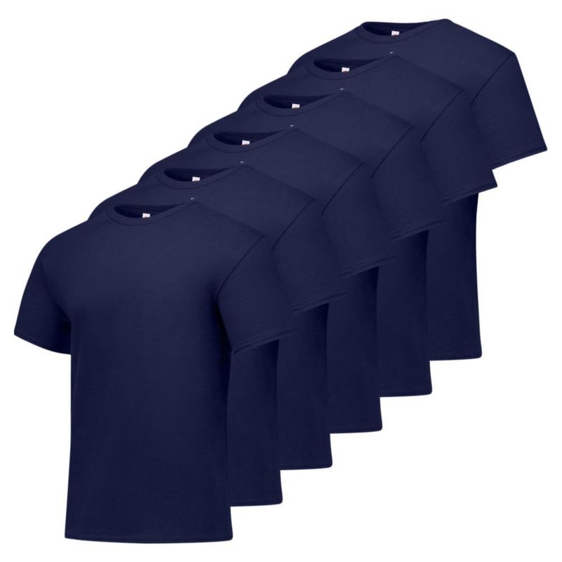 Camiseta Hanes de Algodón Navy cuello redondo pack de 6 talla XL