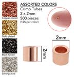 Tubos de crimpado The Beadsmith 2 x 2 mm surtidos 500 uds
