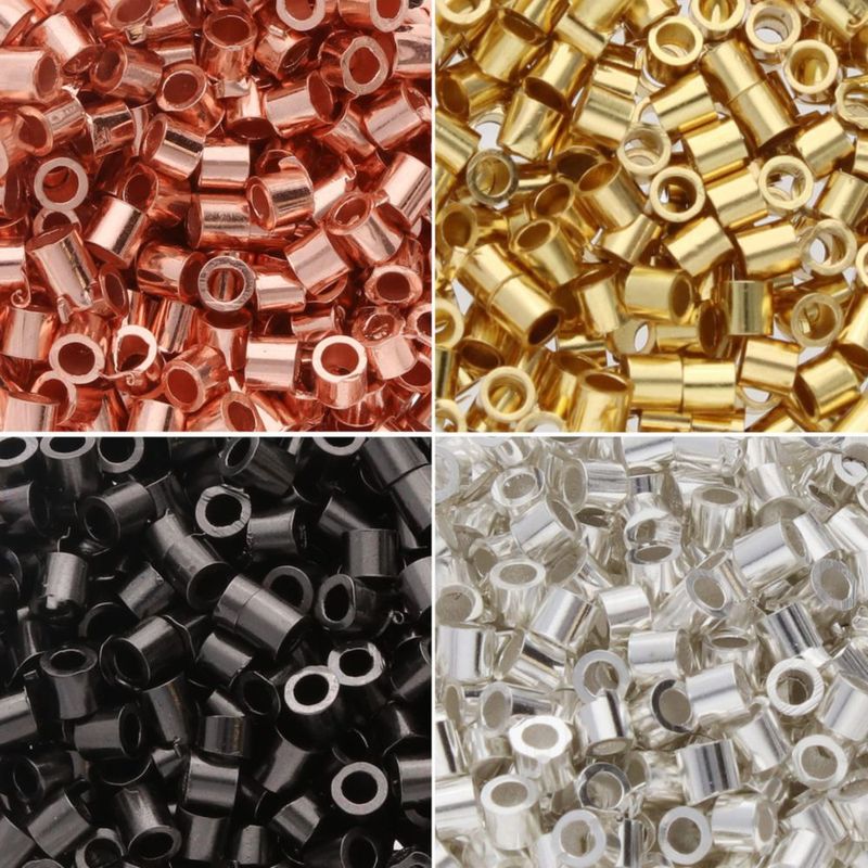 Tubos de crimpado The Beadsmith 2 x 2 mm surtidos 500 uds
