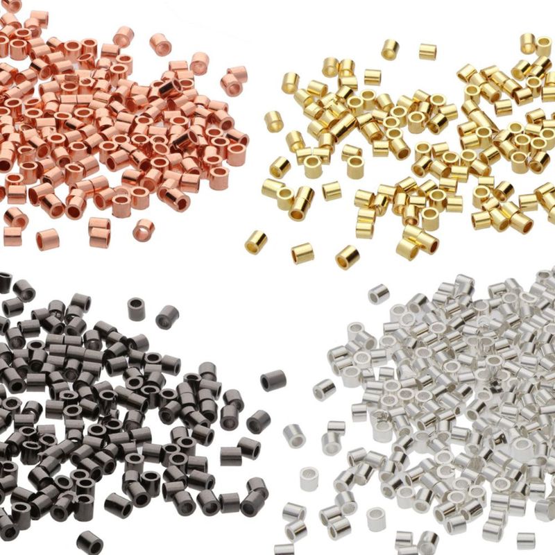 Tubos de crimpado The Beadsmith 2 x 2 mm surtidos 500 uds