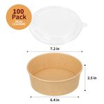 Tazones GHEIR 100 unidades de 1124 ml desechables de papel kraft