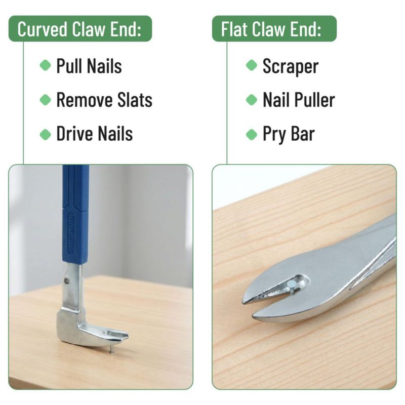 Extractor de clavos Bates Choice 20 cm de acero forjado con agarre antideslizante