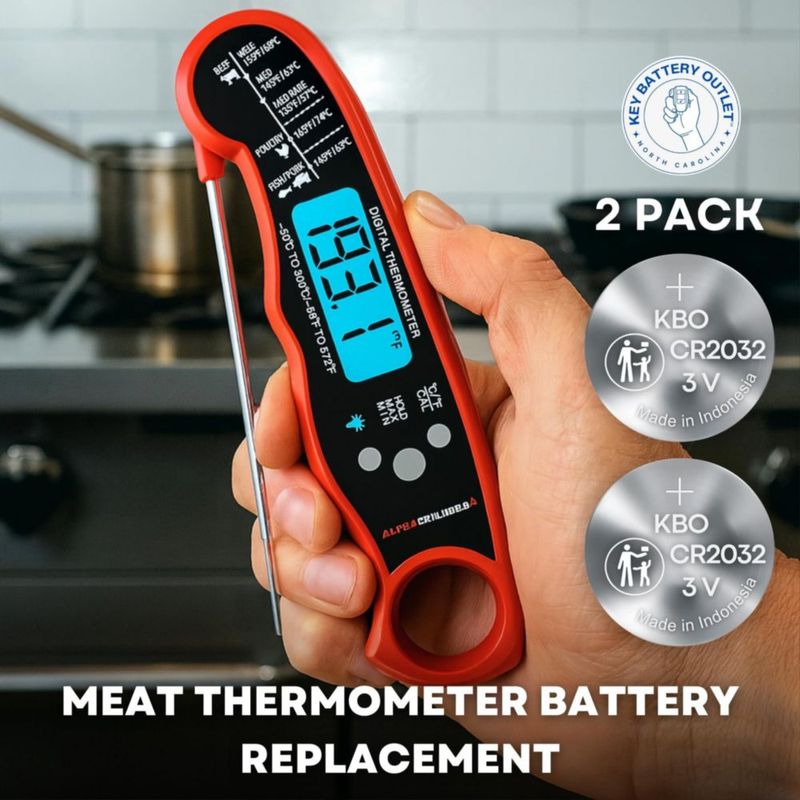 Batería CR2032 para termómetro de carne – paquete de 2 (Key Battery Outlet)