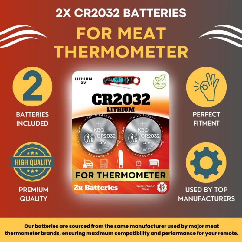 Batería CR2032 para termómetro de carne – paquete de 2 (Key Battery Outlet)