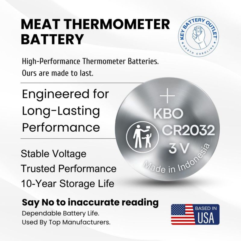 Batería CR2032 para termómetro de carne – paquete de 2 (Key Battery Outlet)