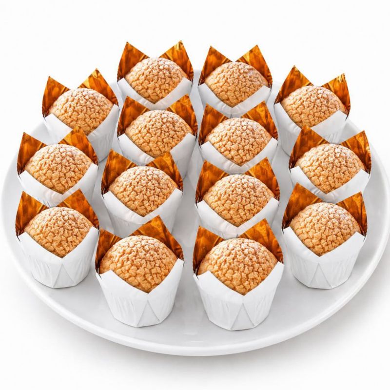 Cápsulas para cupcakes PARTYHIPPO 100 unidades estilo tulipán dorado