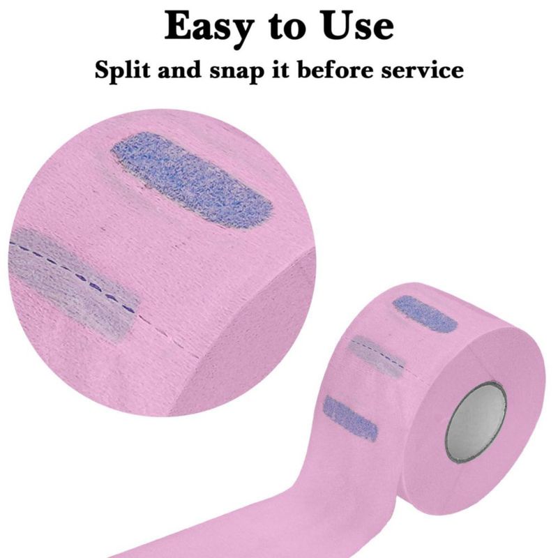 Tiras para el Cuello Adorila 5 Rollos 500 uds Rosadas Desechables