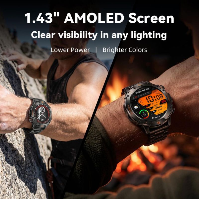 Smartwatch WalkerFit 1.43" AMOLED – Monitor de Fitness