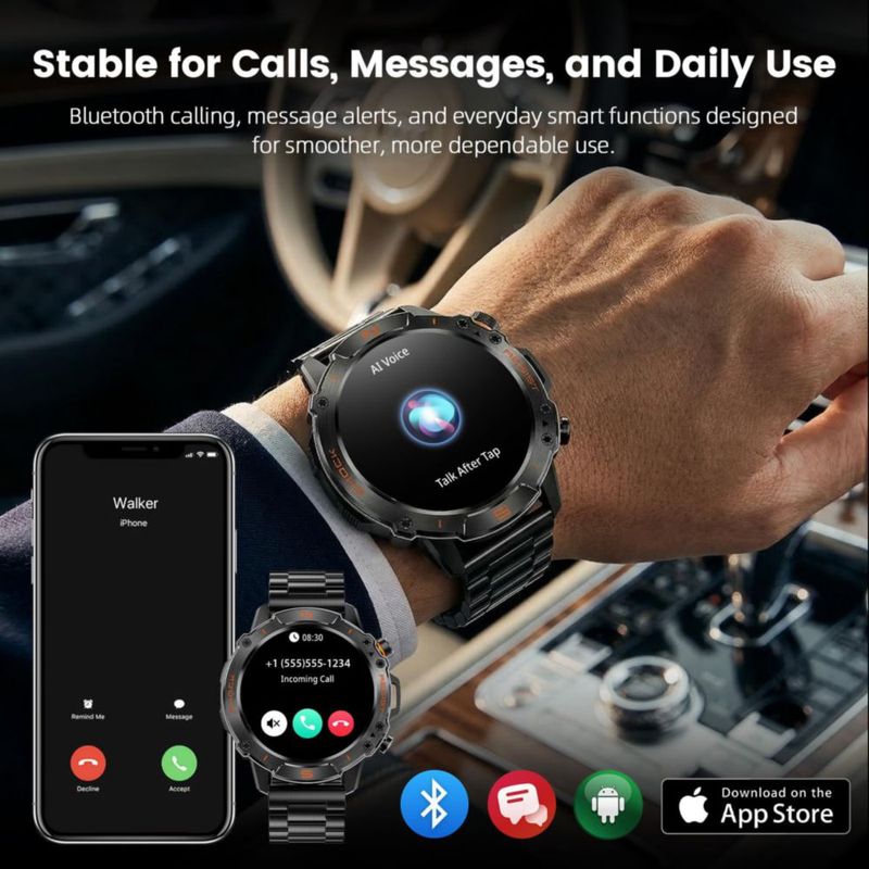 Smartwatch WalkerFit 1.43" AMOLED – Monitor de Fitness