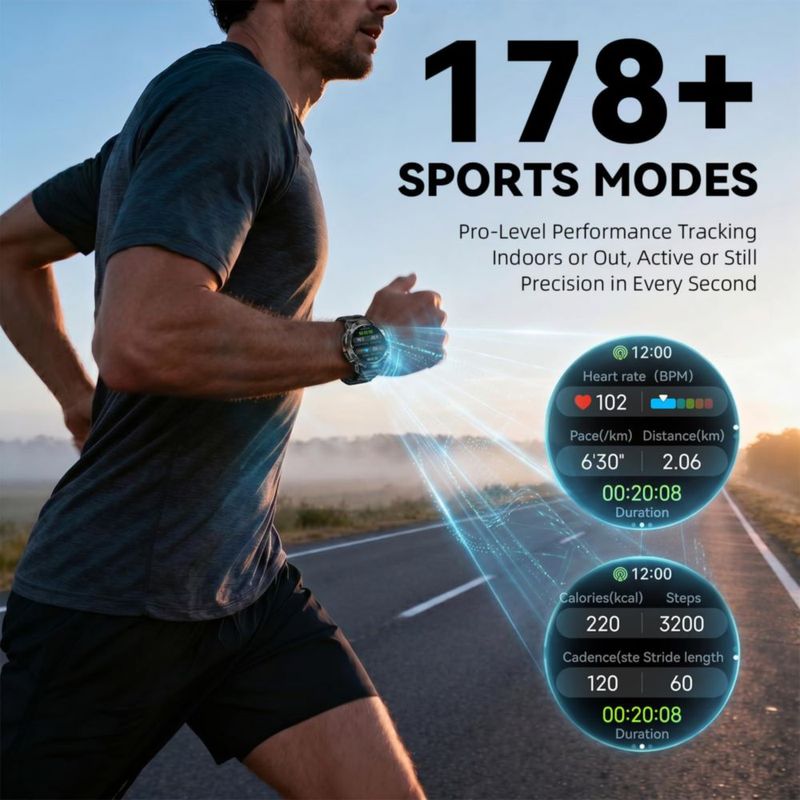 Smartwatch WalkerFit 1.43" AMOLED – Monitor de Fitness
