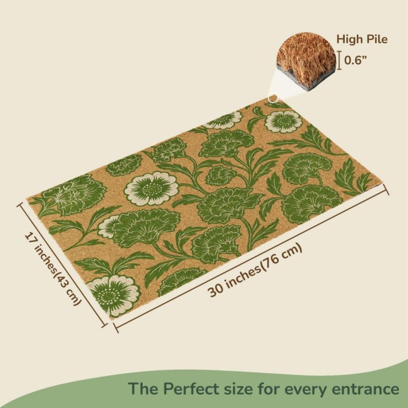 Alfombra de Entrada Eco Living 43x26 cm Chelsea Green Floral