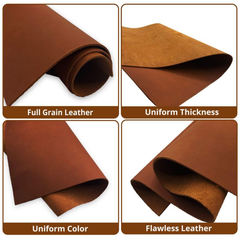 Cuero de Piel de Vaca MUSE CRAFT 30x61 cm 5-6 oz Marrón Oscuro