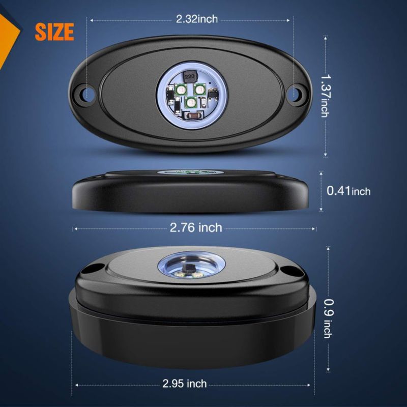 Luces LED tipo roca Nilight 6 piezas impermeables azul