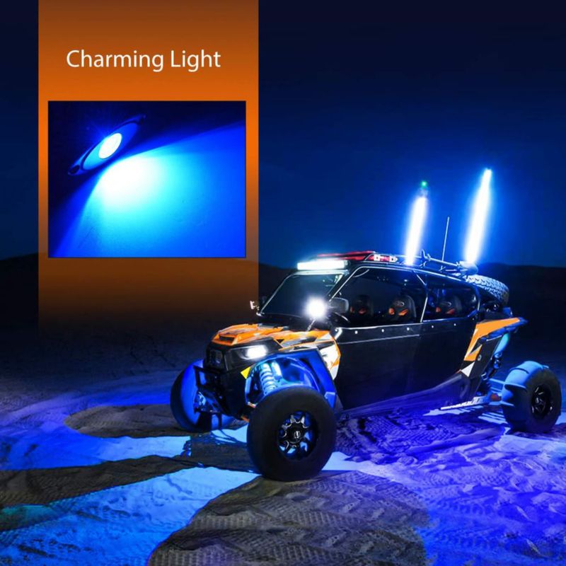 Luces LED tipo roca Nilight 6 piezas impermeables azul