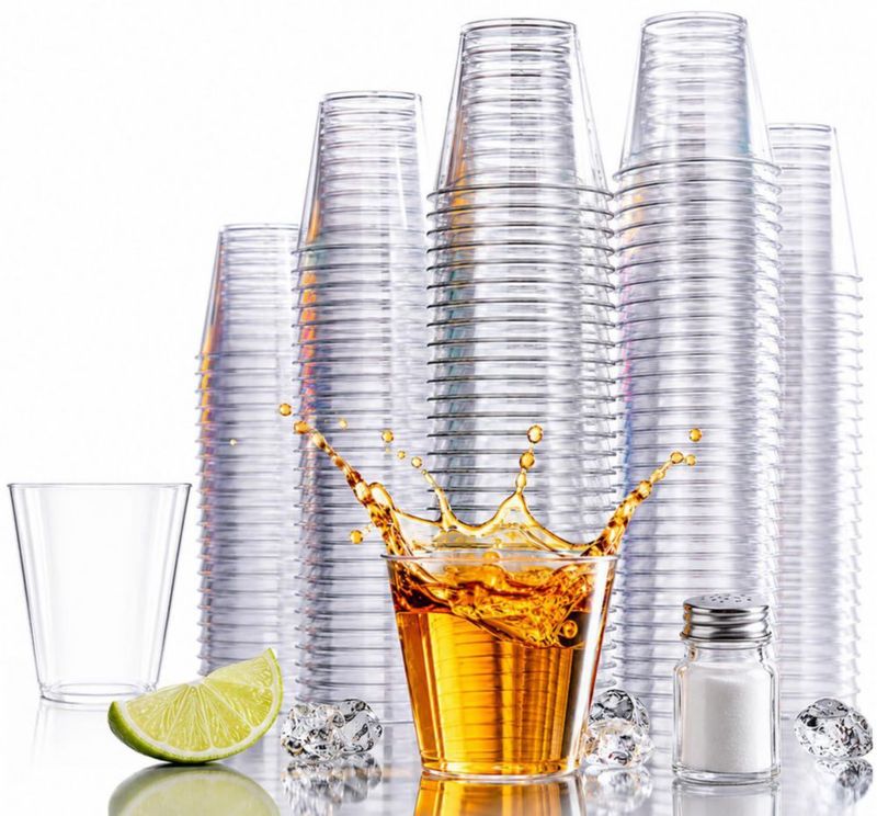Vasos de chupito Stumbelina 200 uds 30 ml transparentes de plástico desechables