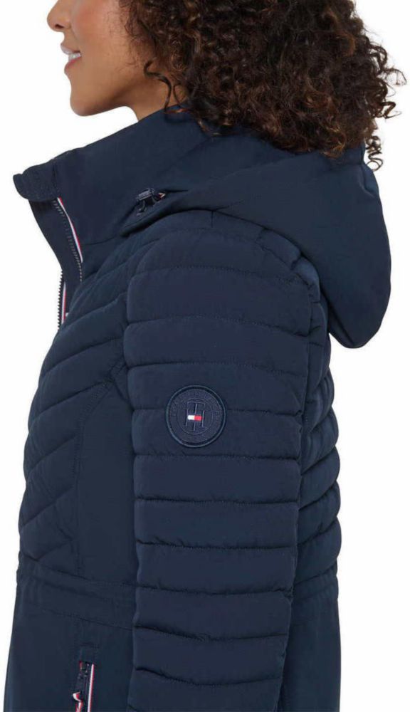 Abrigo Tommy Hilfiger ligero con capucha azul marino talla L