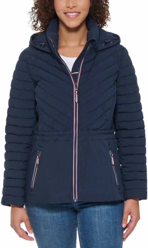 Abrigo Tommy Hilfiger ligero con capucha azul marino talla L