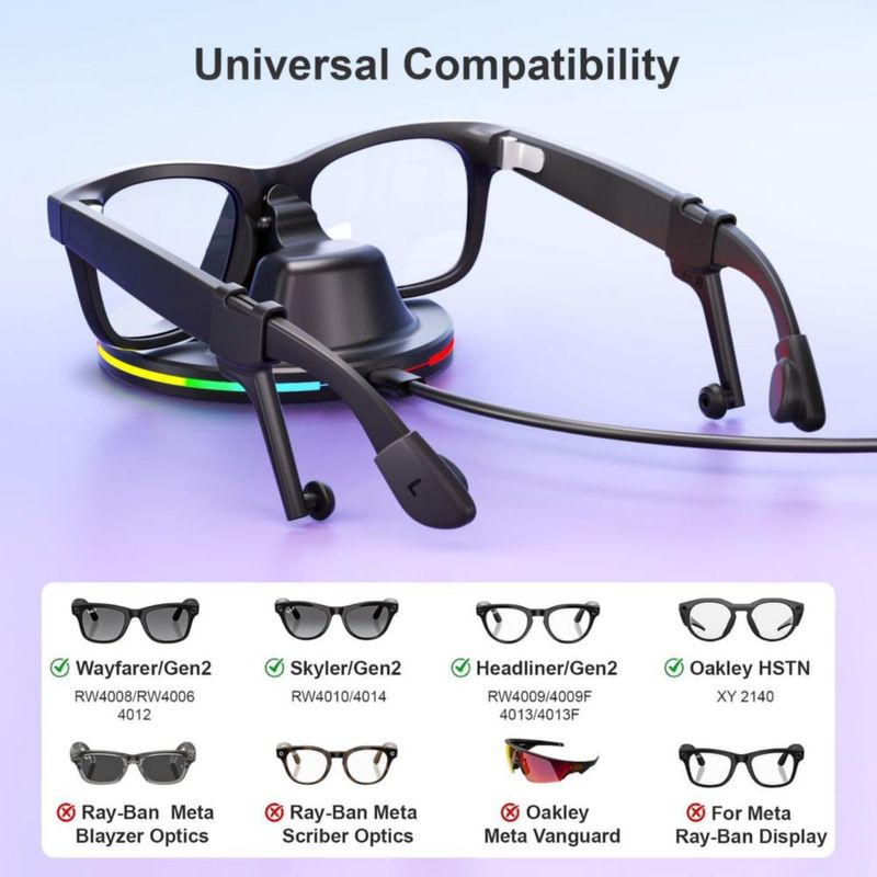 Base de carga Aolukytech para gafas Ray‑Ban Meta RGB