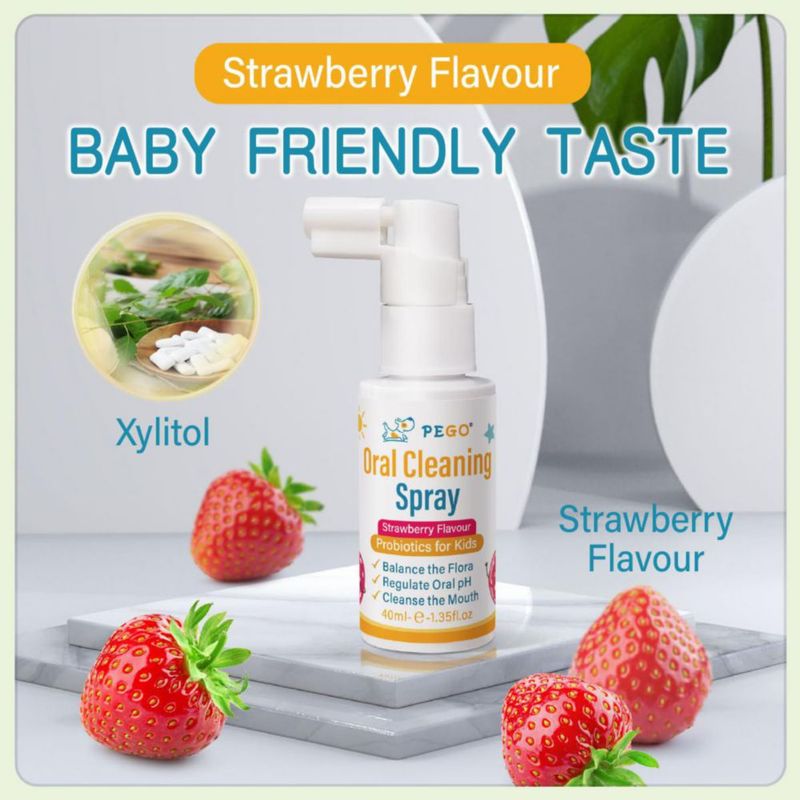 Spray bucal AOAO 40 ml para niños sin flúor sabor fresa