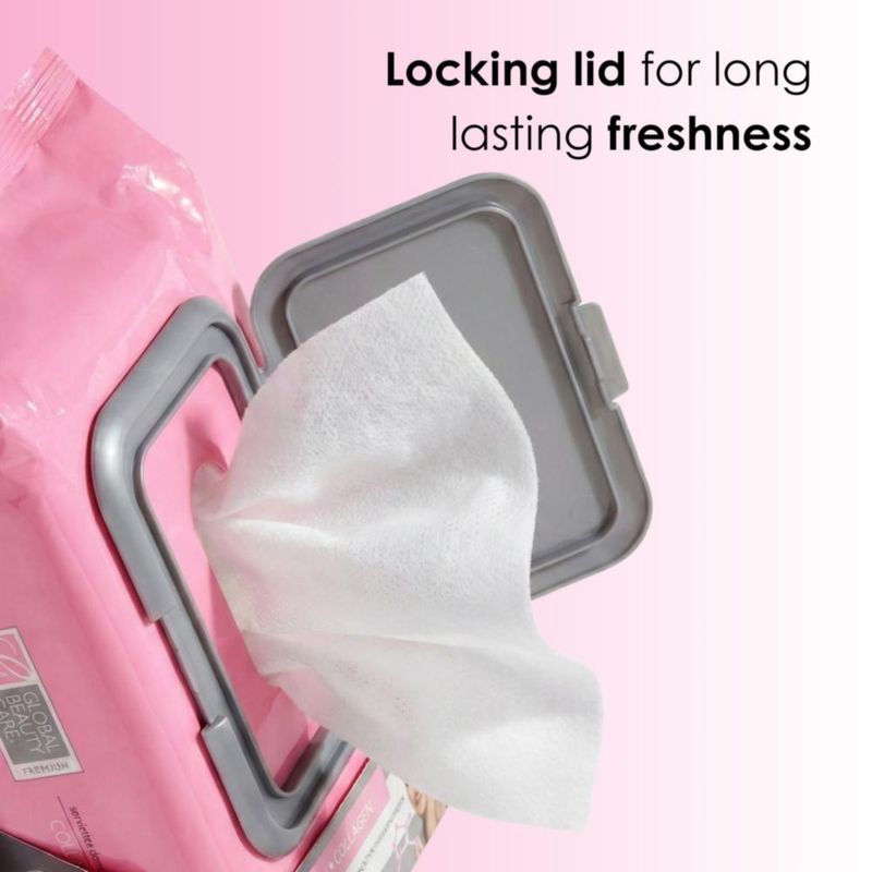 Toallitas desmaquillantes Global Beauty Care 60 unidades con colágeno