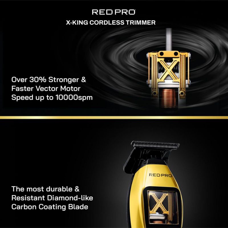 Recortadora de Cabello RED Pro X King Vector Inalámbrica DLC Gold