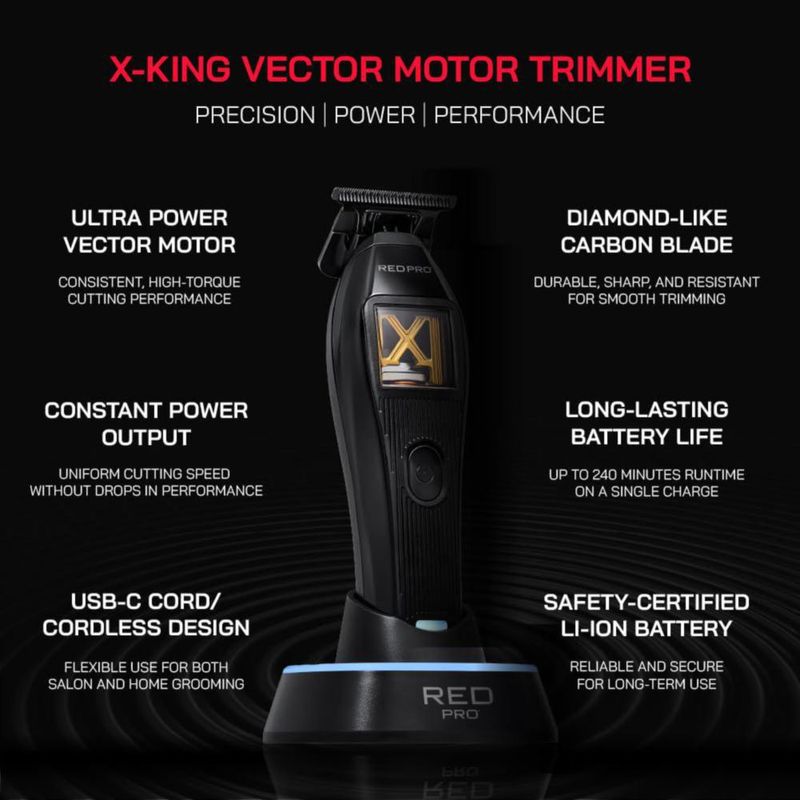 Recortadora de Cabello RED Pro X King Vector Inalámbrica DLC Gold