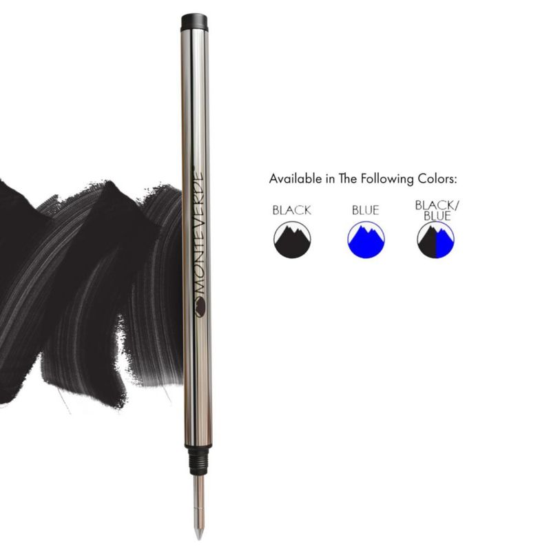 Monteverde Recambio Rollerball para Montblanc Punta Fina Negro Pack de 2