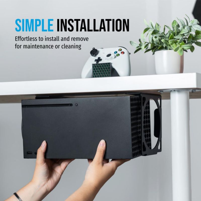 Soporte Glistco de Acero para Xbox Series X – Montaje bajo escritorio o pared