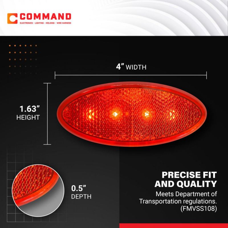 Luz de paso Command Electronics 10 cm roja paquete de 2