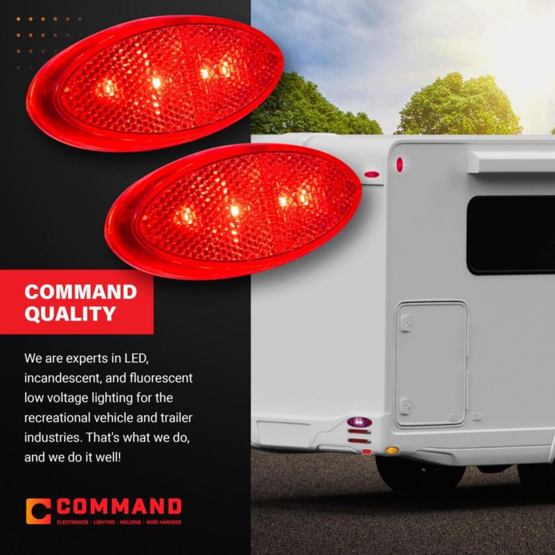 Luz de paso Command Electronics 10 cm roja paquete de 2