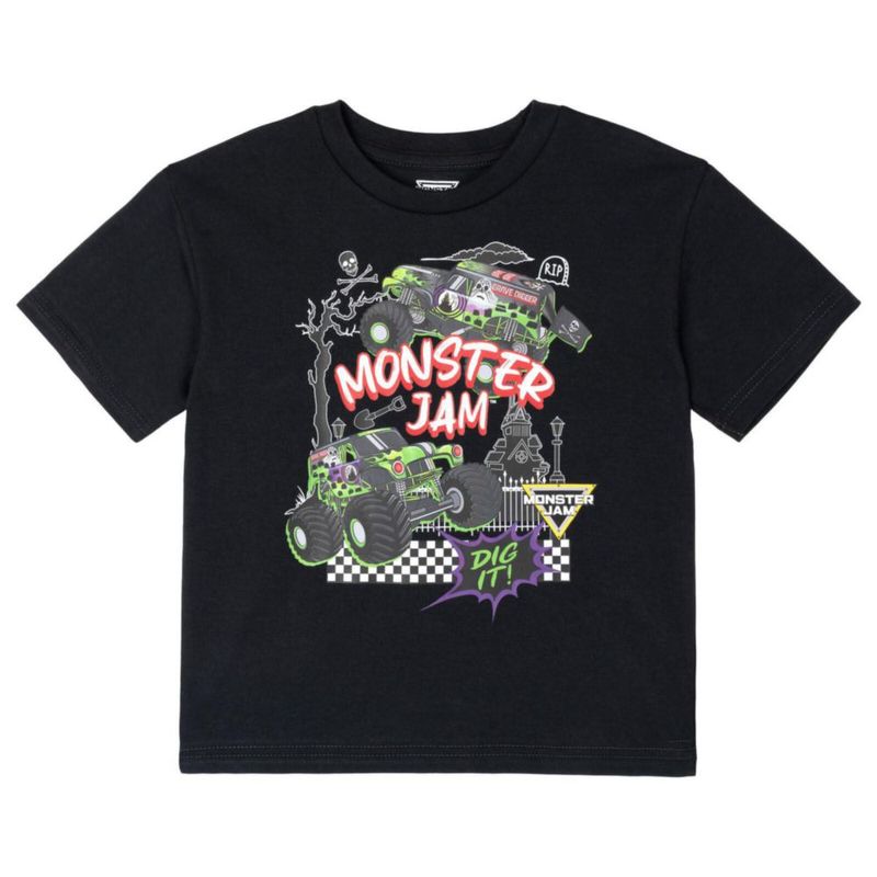Conjunto Monster Jam para niño de 2 piezas (camiseta y shorts) Grave Digger