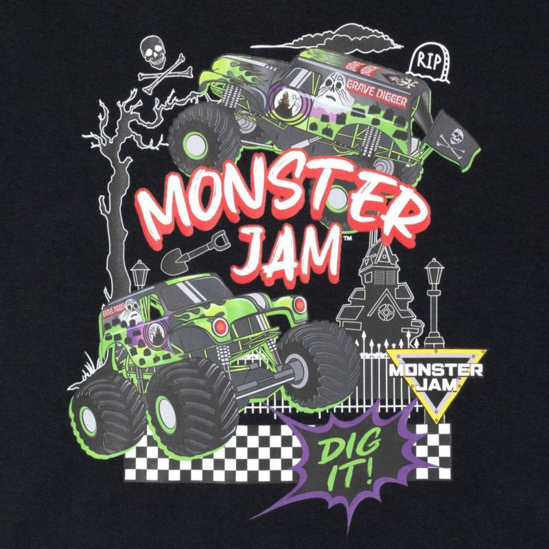 Conjunto Monster Jam para niño de 2 piezas (camiseta y shorts) Grave Digger