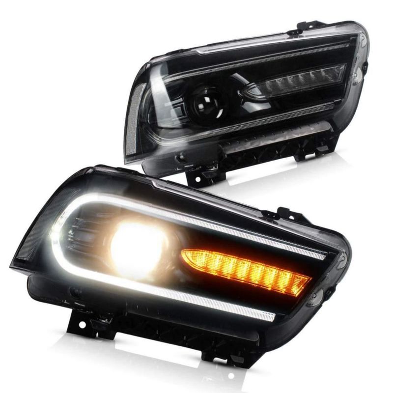 Faros delanteros LED secuenciales YUANZHENG para Dodge Charger 2011‑2014