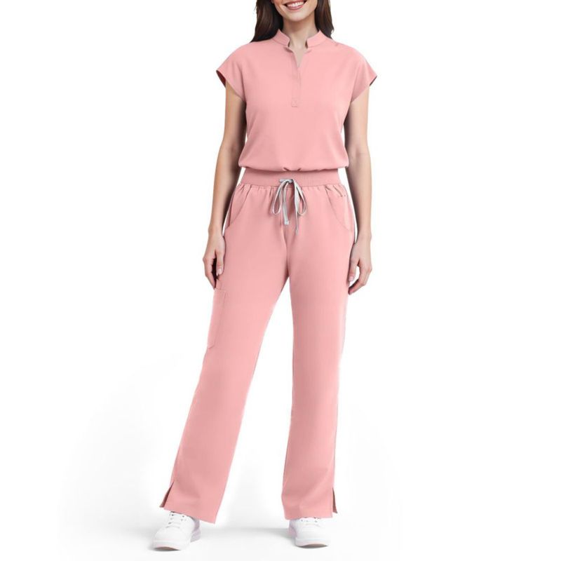 Conjunto de scrubs Dvoliaw para mujer – 9 bolsillos y cintura tipo yoga