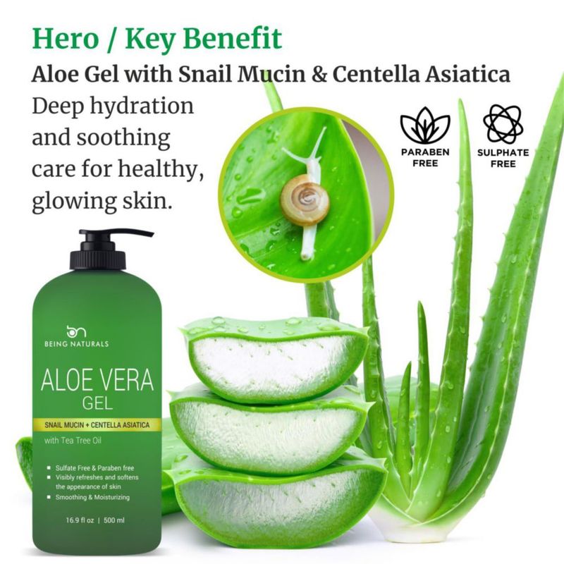 Gel de Aloe Vera Being Naturals 500 ml con Mucina de Caracol