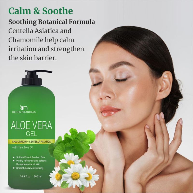 Gel de Aloe Vera Being Naturals 500 ml con Mucina de Caracol