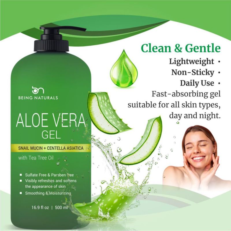 Gel de Aloe Vera Being Naturals 500 ml con Mucina de Caracol