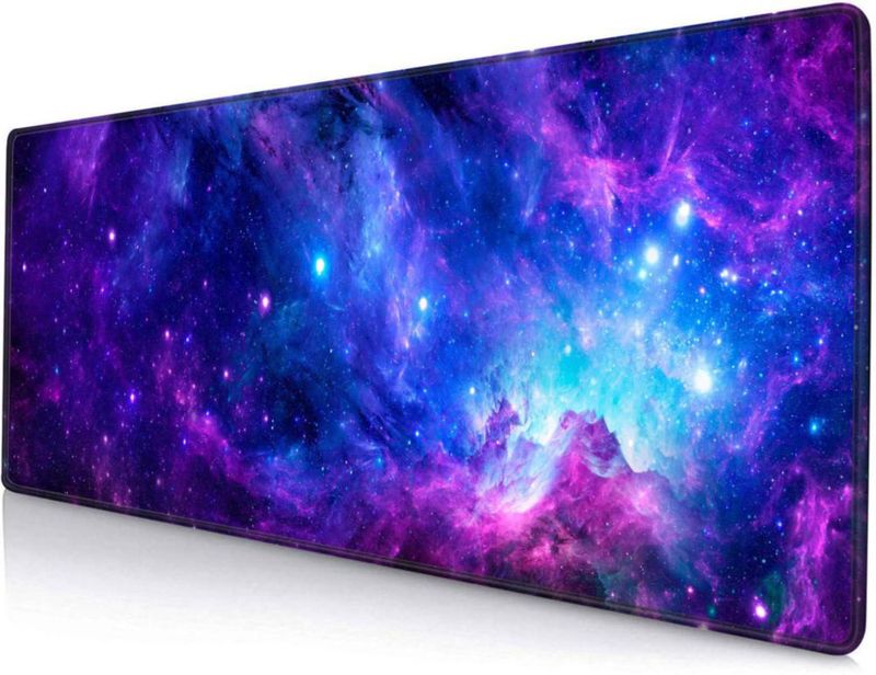 Alfombrilla de ratón SANWUMIAN 80x30 cm Galaxia púrpura con costuras