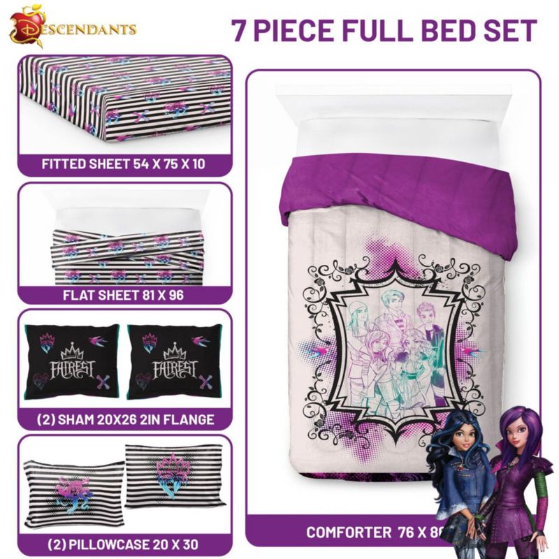 Juego de ropa de cama Jay Franco Descendants 7 piezas de microfibra completa