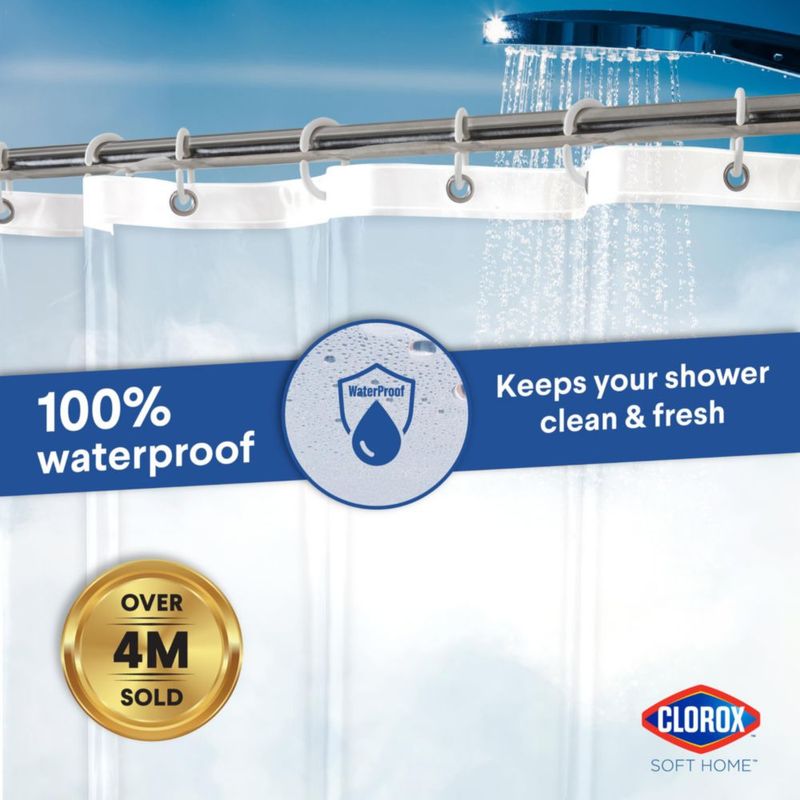 Forro de cortina de ducha Clorox 178 cm x 183 cm Transparente 1 unidad
