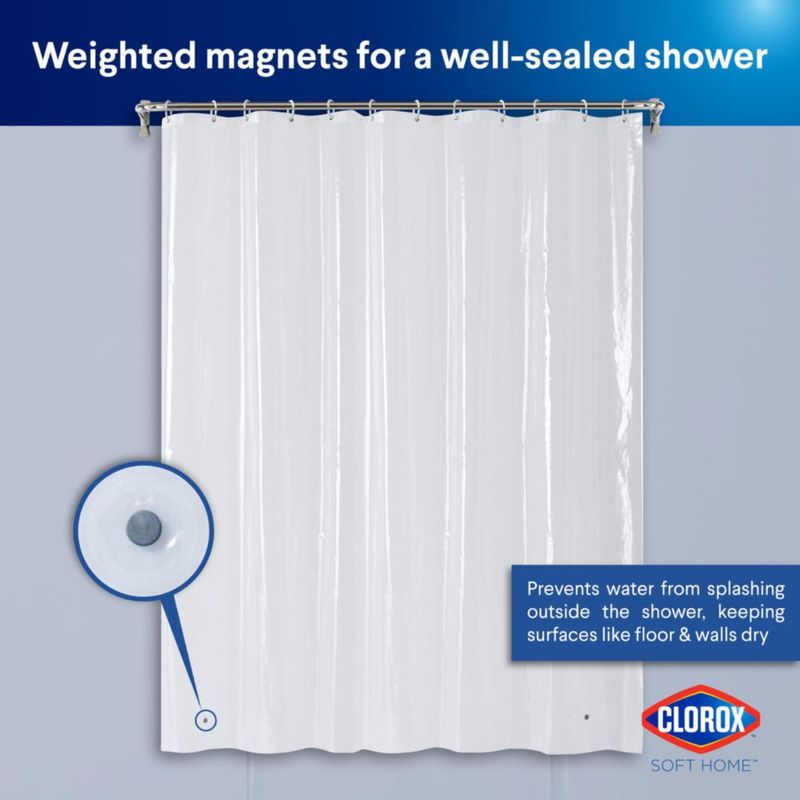 Forro de cortina de ducha Clorox 178 cm x 183 cm Transparente 1 unidad