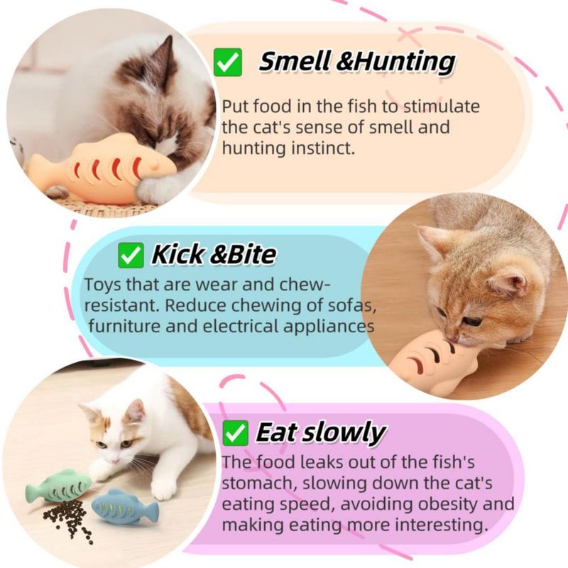 Juguete para gato Hey Jumi 2 piezas dispensador de golosinas de silicona